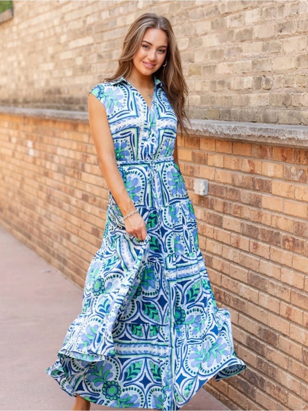 PINCH FLORAL TIERED MAXI DRESS